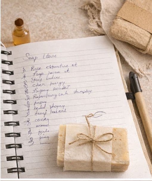Handwritten soap recipe